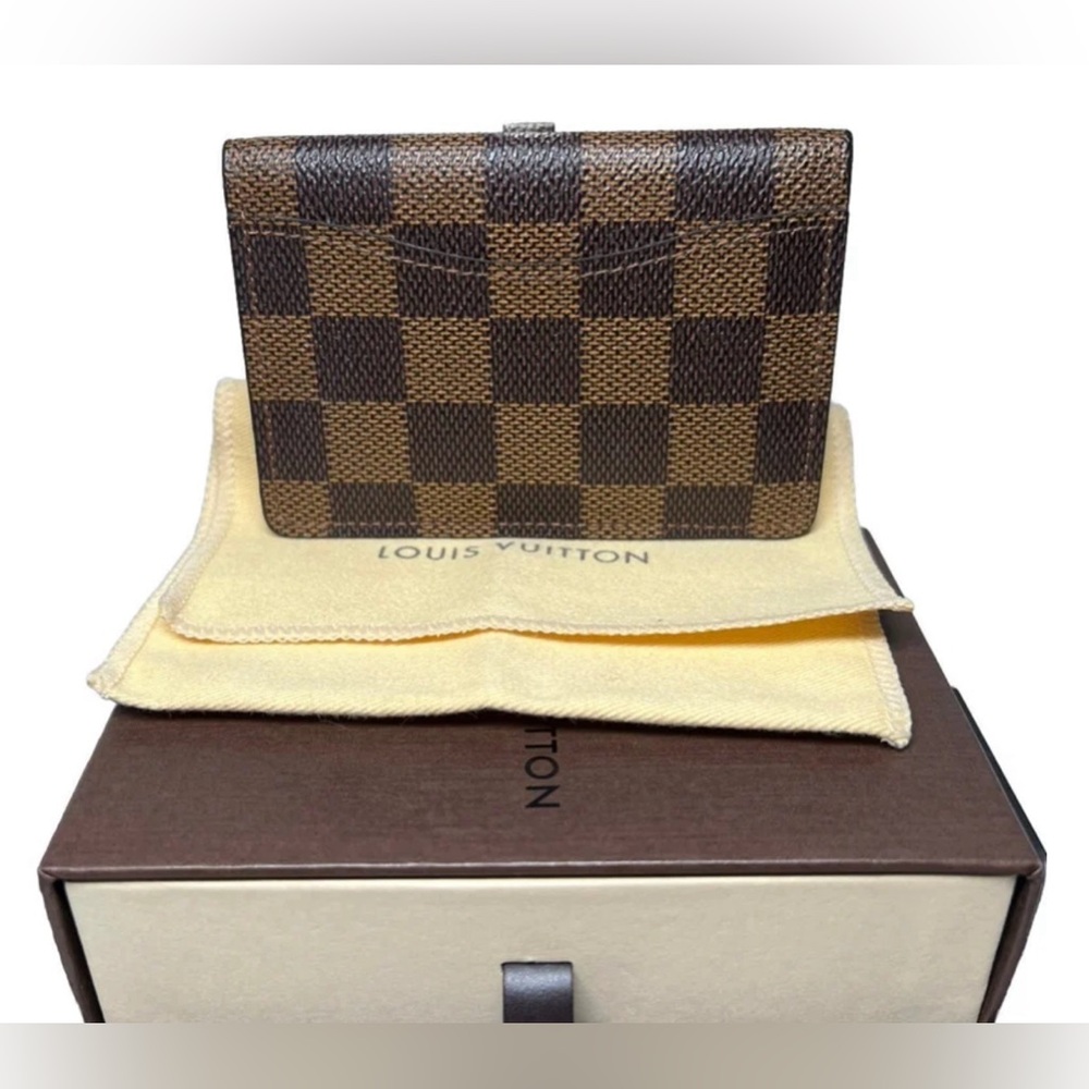 LOUIS VUITTON - POCKET ORGANISER WALLET IN DAMIER EBENE